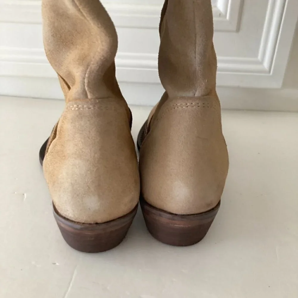 NWOT Free People Sterling Natural Suede Western Boots Sz 37 - Picture 6 of 9